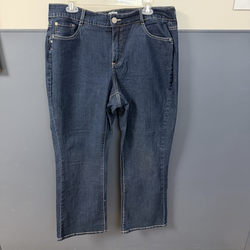 Just‎ My Size Women's Blue Dark Wash Boot Cut Denim Jeans Size 18W